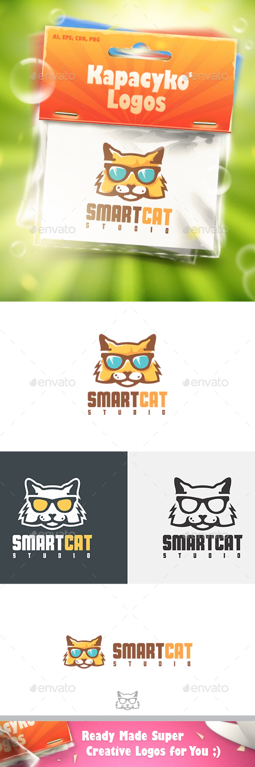 Smart Cat Logo, Logo Templates | GraphicRiver