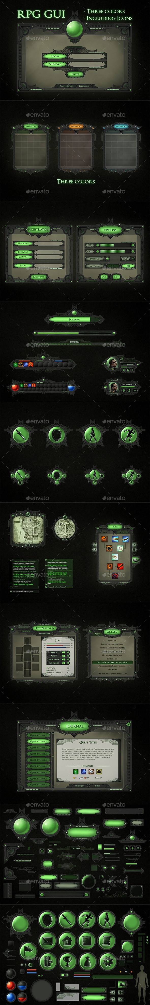 RPG Game Interface, Game Assets | GraphicRiver