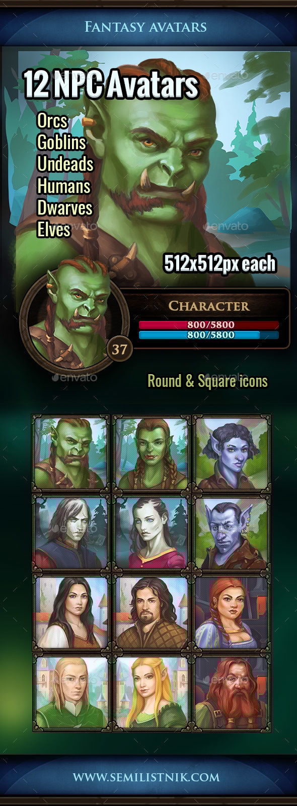 Fantasy Avatars, Game Assets | GraphicRiver