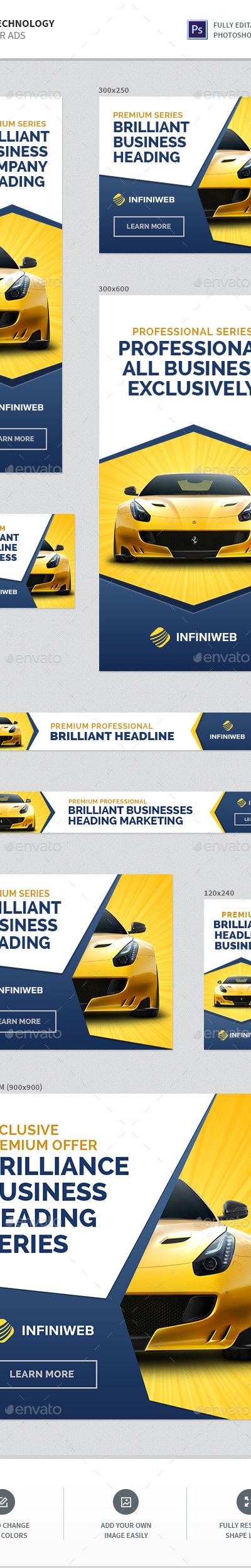 Car Technology Banners, Web Elements | GraphicRiver