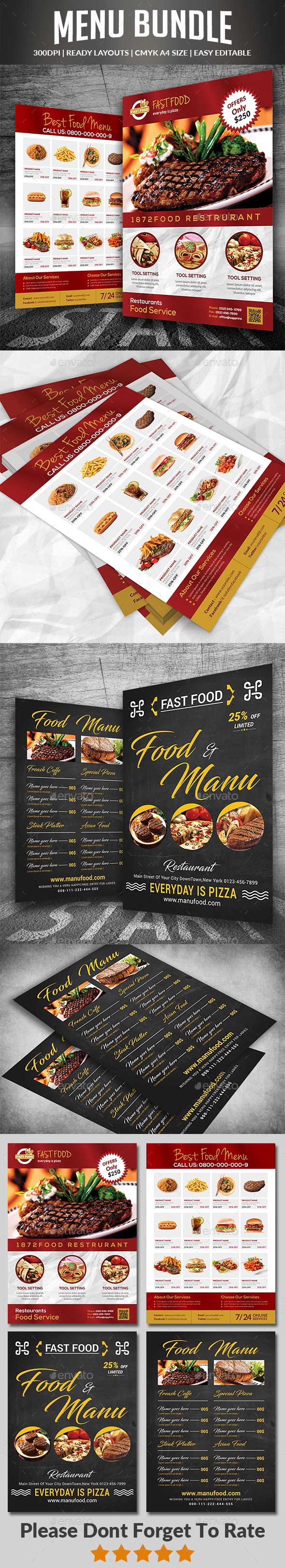 Food & Menu Bundle, Print Templates | GraphicRiver