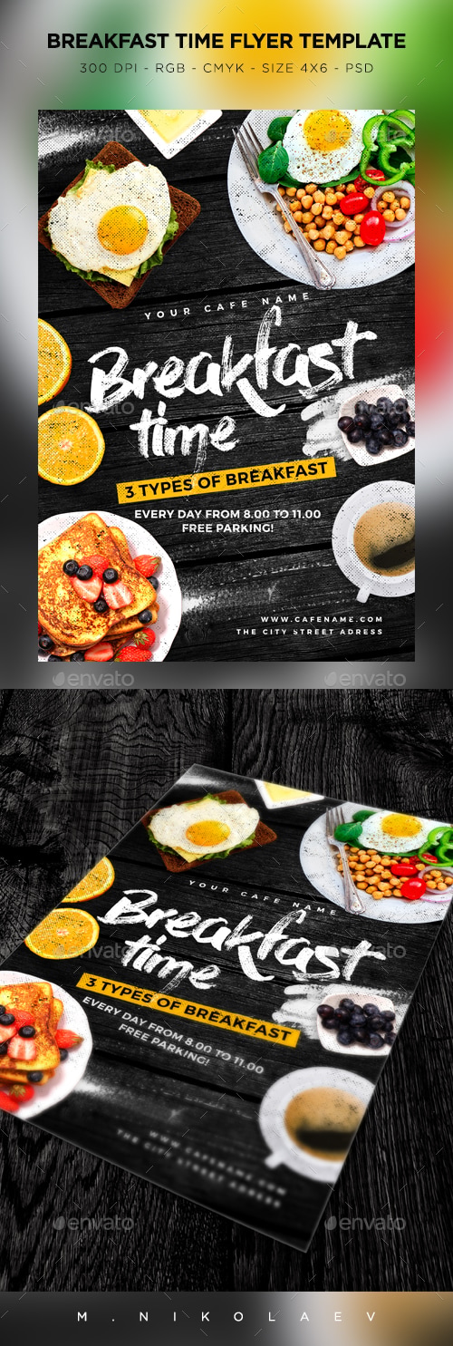 Breakfast Time Flyer, Print Templates | GraphicRiver
