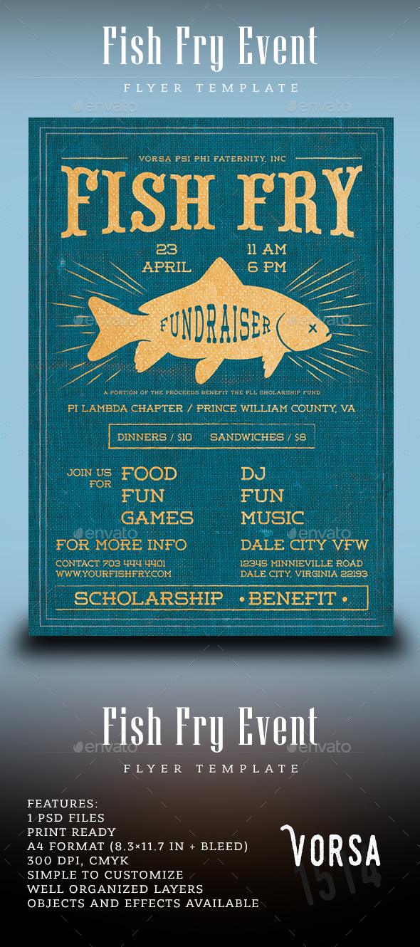 Fish Fry Event Flyer, Print Templates | GraphicRiver