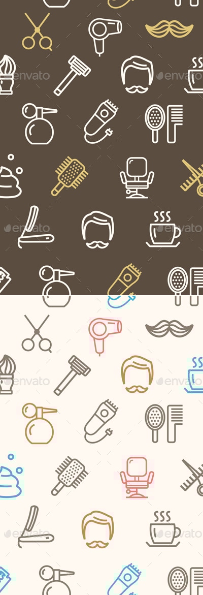 Barber Shop Pattern Background, Vectors | GraphicRiver