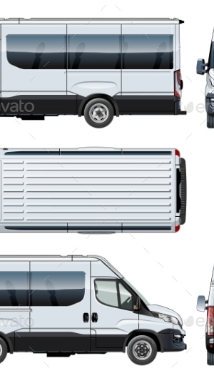 Vector Van Template Isolated on White, Vectors | GraphicRiver