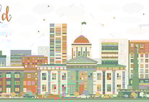 Abstract Springfield Skyline with Color Buildings, Vectors | GraphicRiver