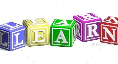 Learn Alphabet Blocks, Vectors | GraphicRiver