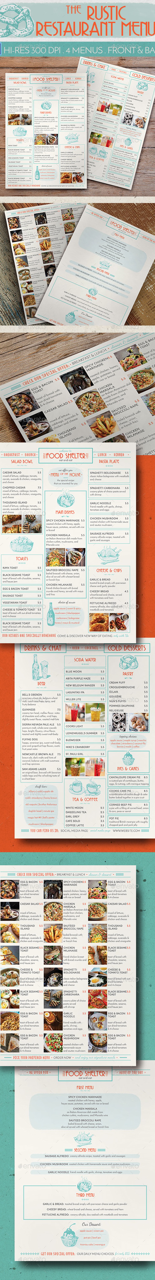 Rustic Restaurant Menu, Print Templates | GraphicRiver