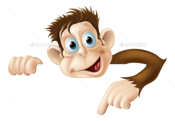 Pointing Monkey, Vectors | GraphicRiver
