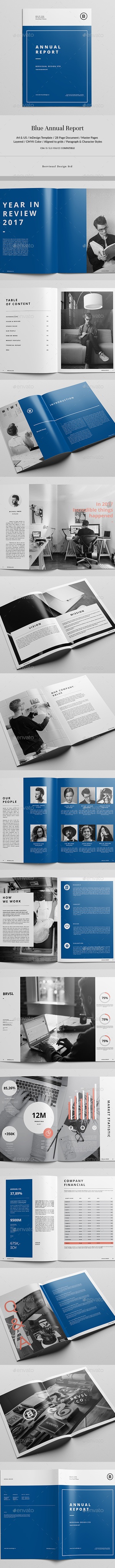 Blue Report Template, Print Templates | GraphicRiver