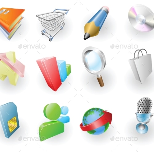 Dynamic Colour Web and Application Icon Set, Vectors | GraphicRiver