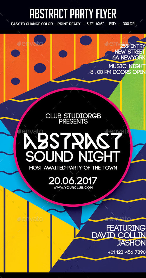 Abstract Party Flyer, Print Templates | GraphicRiver
