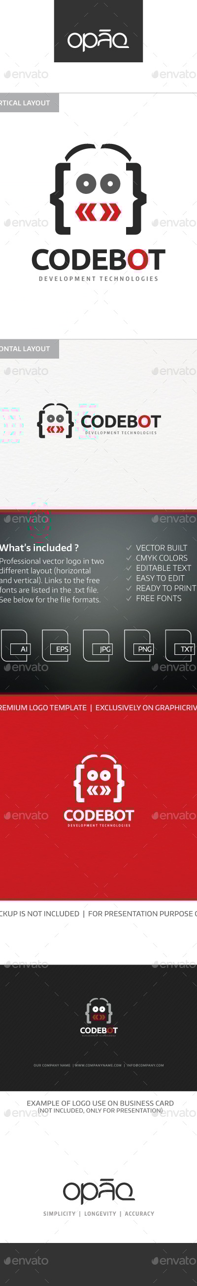 Code Bot Development Logo, Logo Templates | GraphicRiver