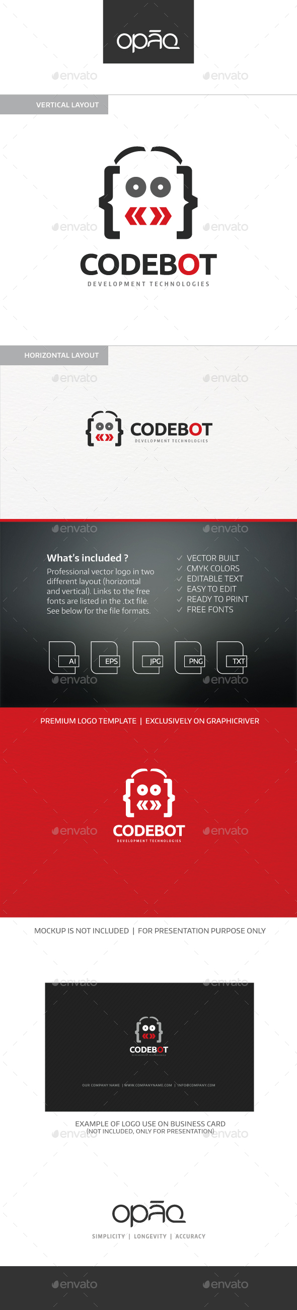 Code Bot Development Logo, Logo Templates | GraphicRiver
