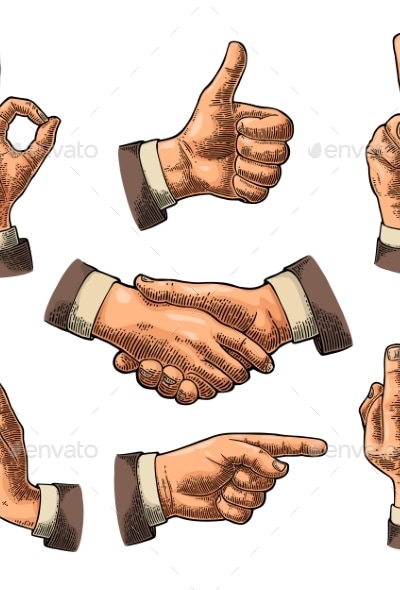 Male Hand Signs, Vectors | GraphicRiver