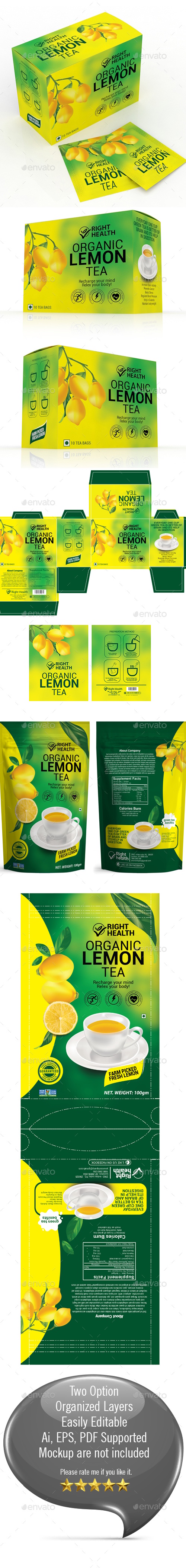 Lemon Tea Packaging Templates, Print Templates | GraphicRiver