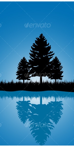 Tree scene, Vectors | GraphicRiver