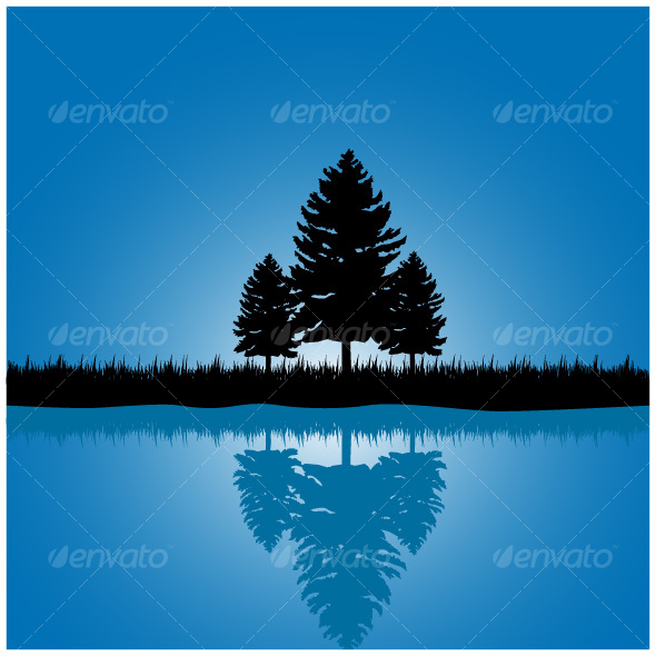 Tree scene, Vectors | GraphicRiver