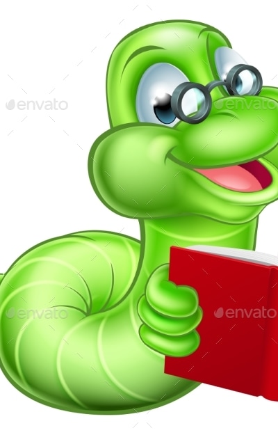 Bookworm Cartoon, Vectors | GraphicRiver