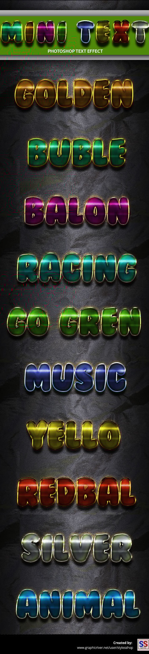 Mini Text Effect, Add-ons | GraphicRiver