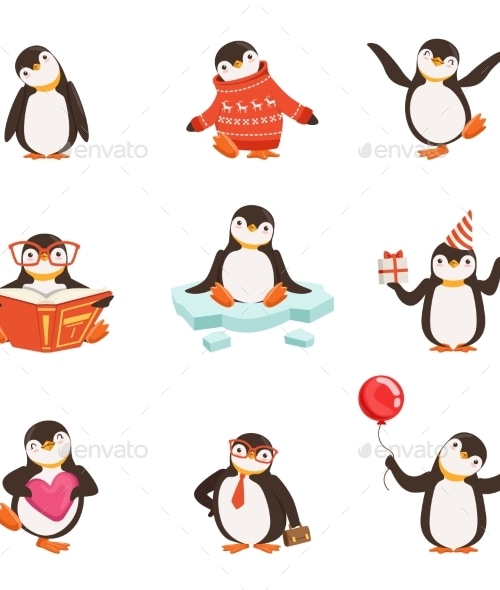 Penguin Cartoon Characters Set Vectors GraphicRiver penguin-cartoon-characters-set-vectors-graphicriver