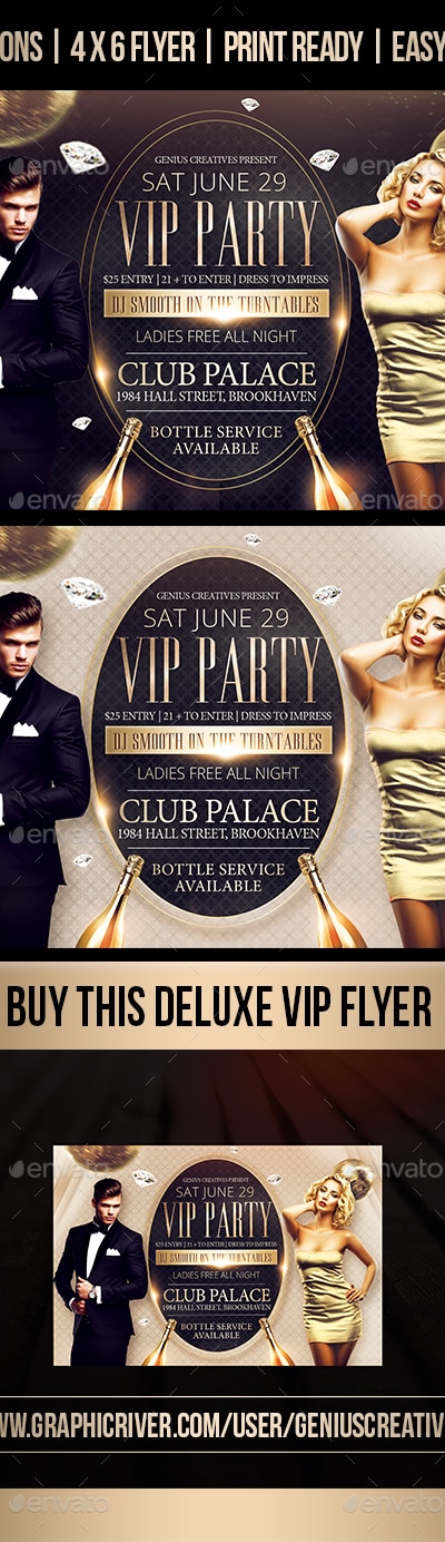 Deluxe VIP FLyer Template, Print Templates | GraphicRiver