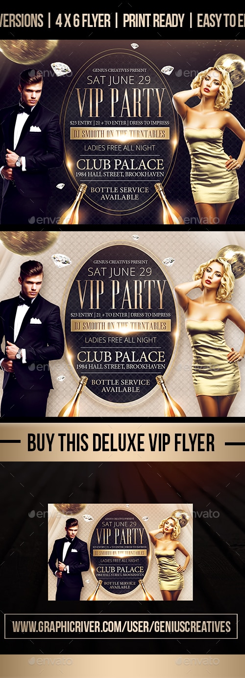 Deluxe VIP FLyer Template, Print Templates | GraphicRiver