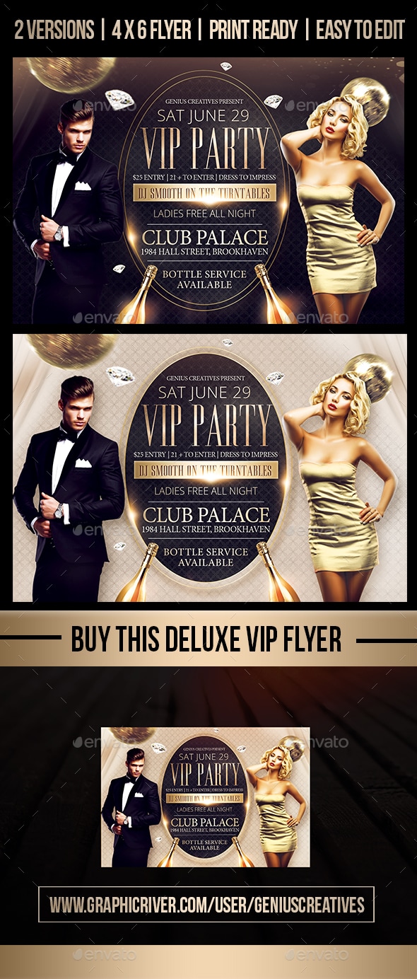 Deluxe VIP FLyer Template, Print Templates | GraphicRiver