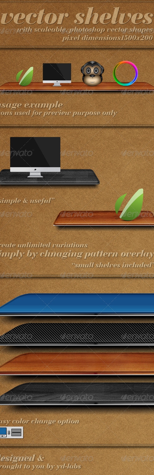 Resizable Vector Shelves, Web Elements | GraphicRiver