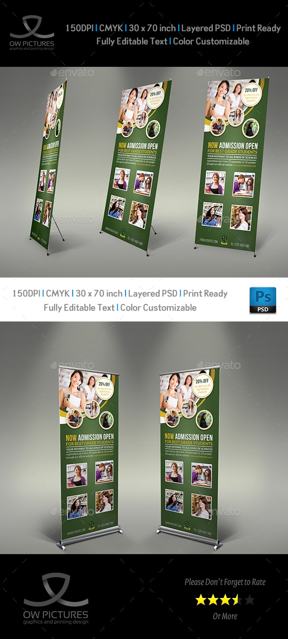 Education Signage Roll Up Banner Template, Print Templates | GraphicRiver