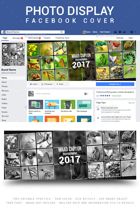 Photo Display Facebook Cover, Web Elements | GraphicRiver