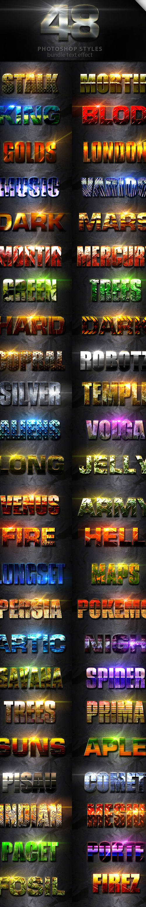 48 Text Effect Bundle Vol 2, Add-ons | GraphicRiver