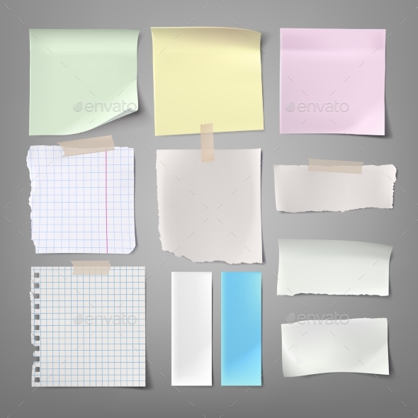 Collection of Paper Notes, Vectors | GraphicRiver