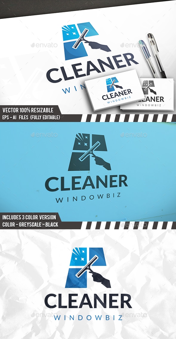 Windows Cleaner Logo, Logo Templates | GraphicRiver