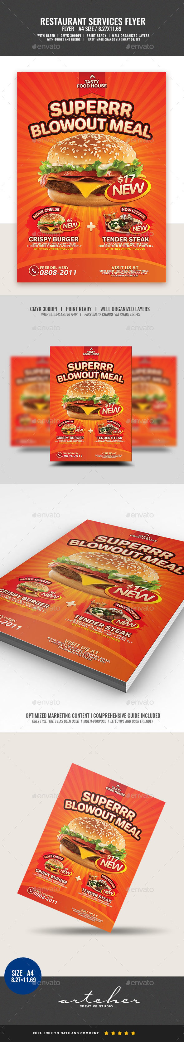 Fast Food Product Introduction, Print Templates | GraphicRiver