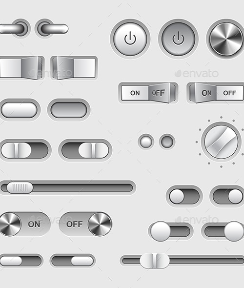 Toggle Switch Buttons Vector Set, Vectors | GraphicRiver