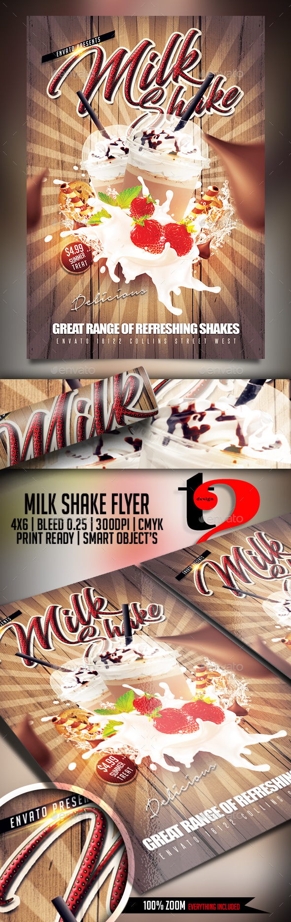 Milk Shake Flyer Template, Print Templates | GraphicRiver