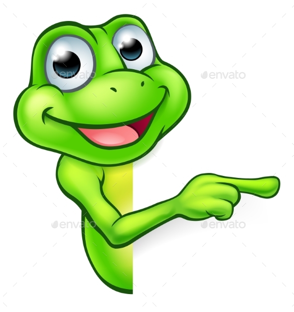 Pointing Cartoon Frog, Vectors | GraphicRiver