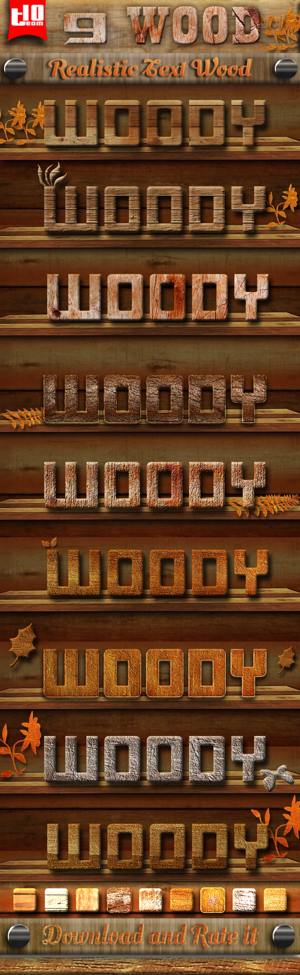 9 Wood Text Effect 3, Add-ons | GraphicRiver