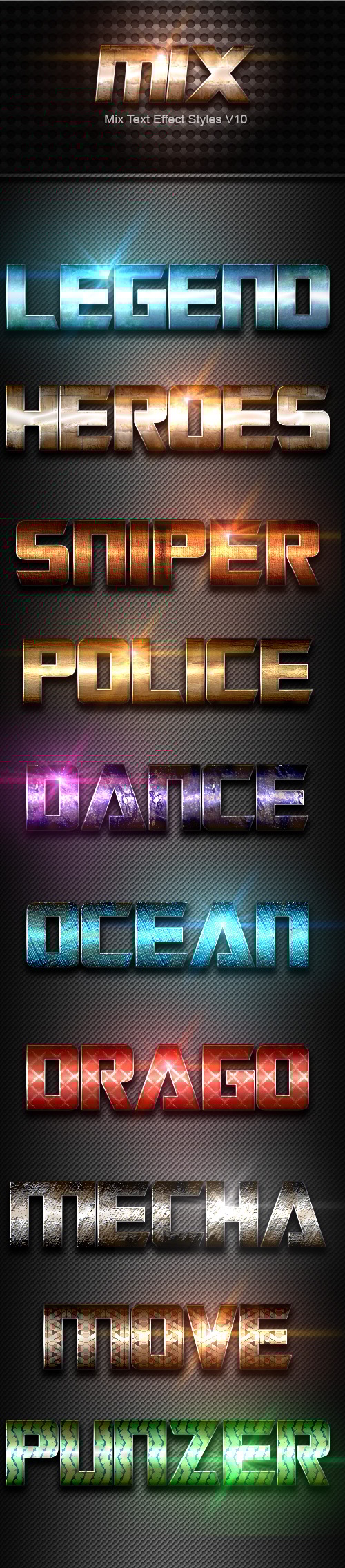 Mix Text Effect Styles V10, Add-ons | GraphicRiver