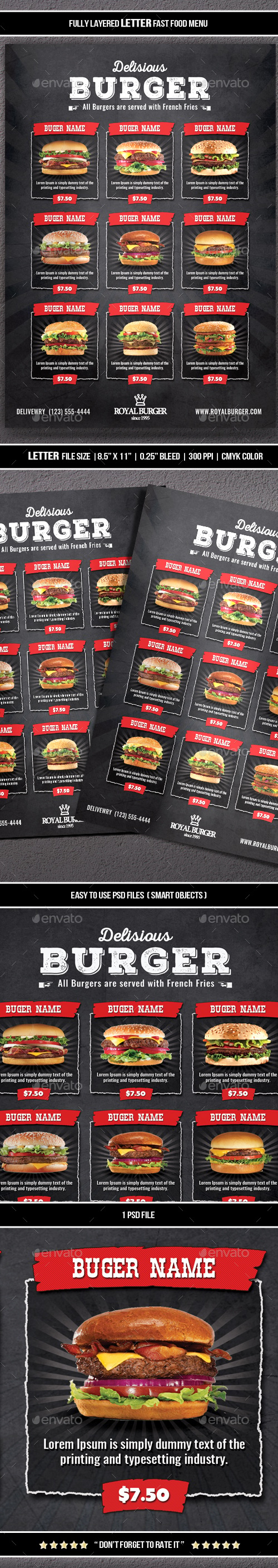 Fast Food Menu, Print Templates | GraphicRiver