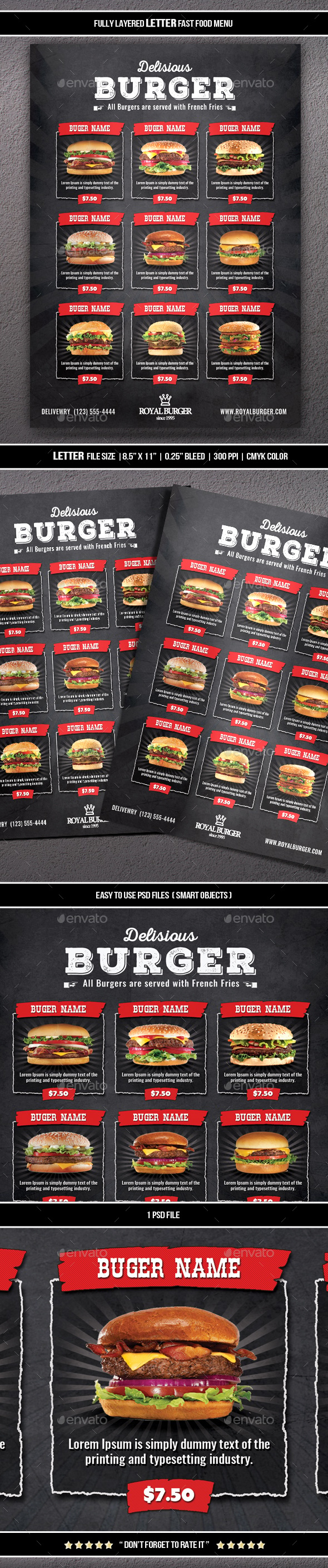 Fast Food Menu, Print Templates | GraphicRiver