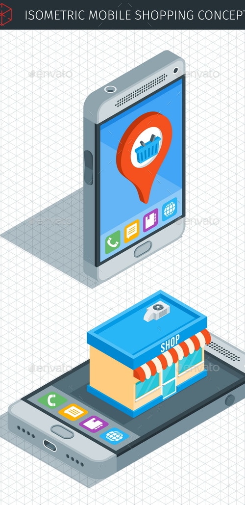 Isometric Mobile Phone, Vectors | GraphicRiver
