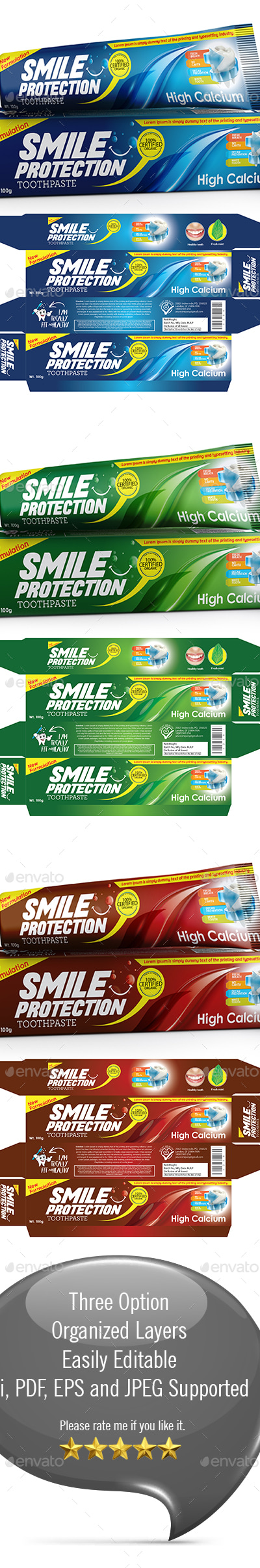 Toothpaste Packaging Template, Print Templates | GraphicRiver