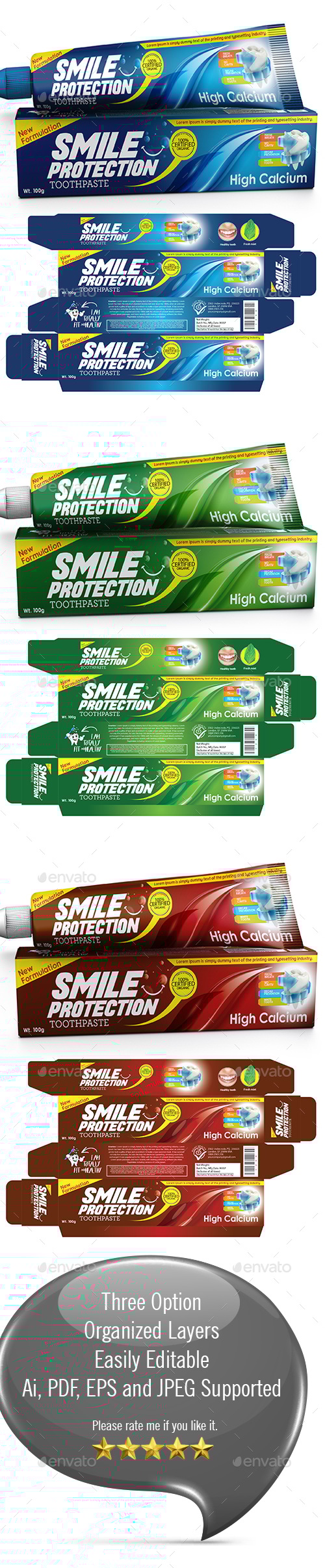 Toothpaste Packaging Template, Print Templates | GraphicRiver