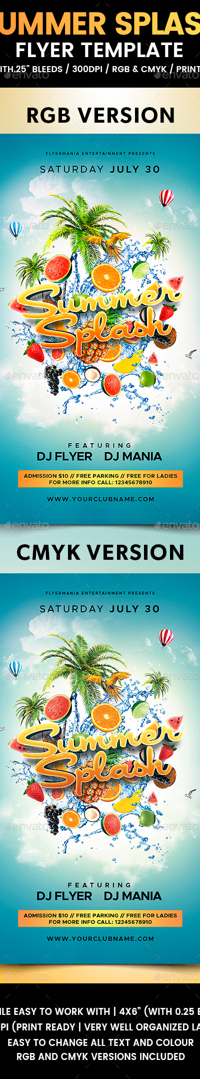 Summer Splash Flyer Template, Print Templates | GraphicRiver