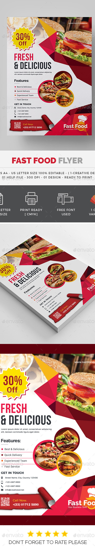 Fast Food Flyer, Print Templates | GraphicRiver