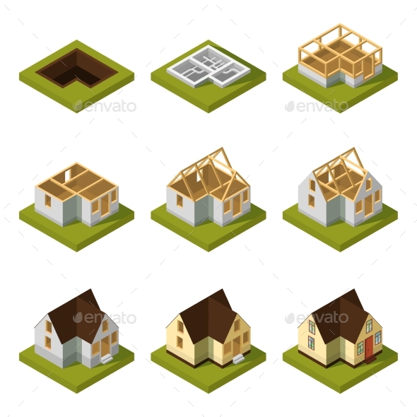 Visualization of Modern Building on Different, Vectors | GraphicRiver