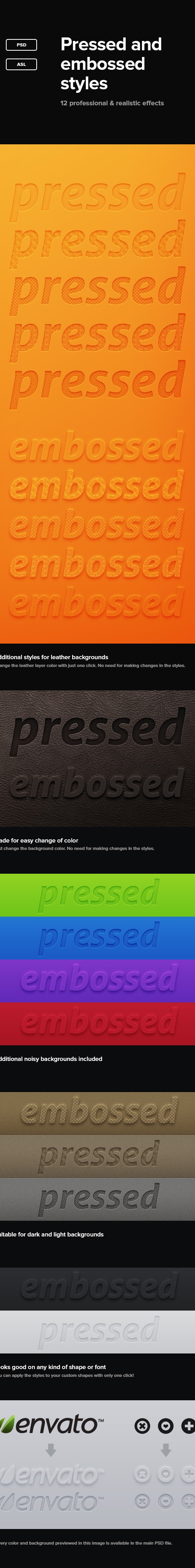 Pressed And Embossed Styles, Add-ons | GraphicRiver