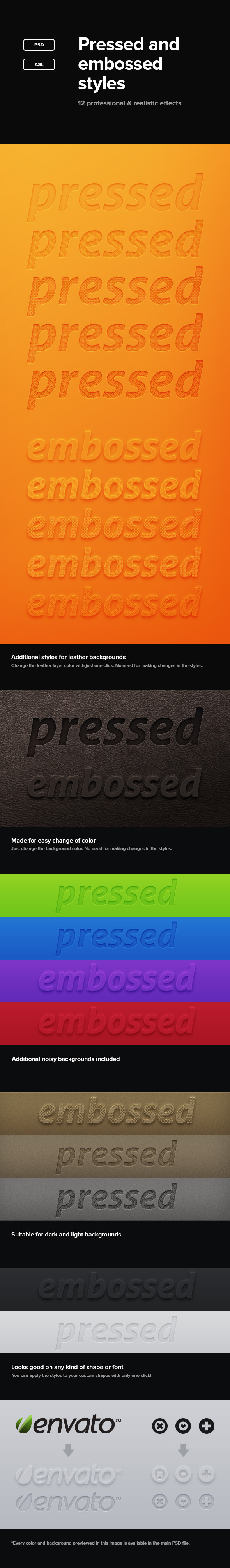 Pressed And Embossed Styles, Add-ons | GraphicRiver